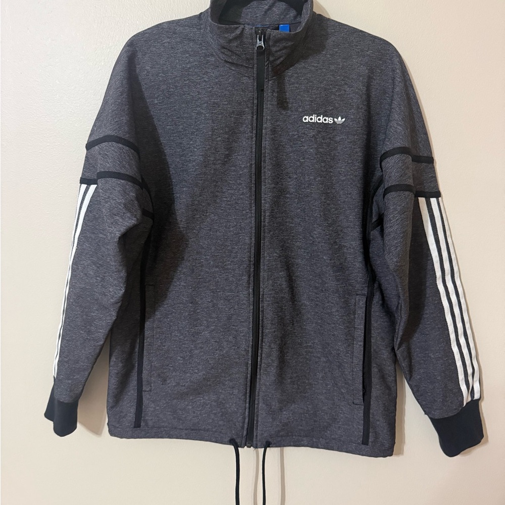 Adidas Men’s Jacket Full Zip Dark Grey With Pockets Size Small, perfect conditio